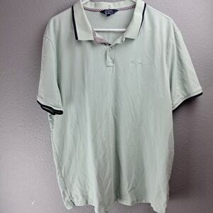 Ben Sherman Men's XL Green Plaid Trim Polo Preppy Revival Old Money Sporty Herit